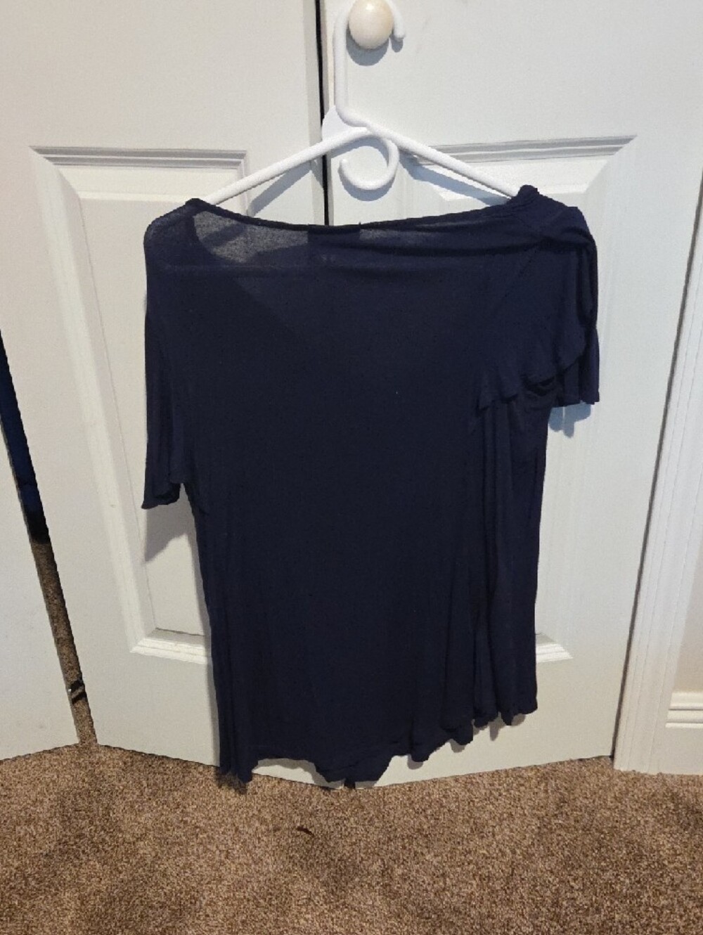 Women's Navy V-Neck Butterfly Rhinestone Tunic - Picture 3 of 3